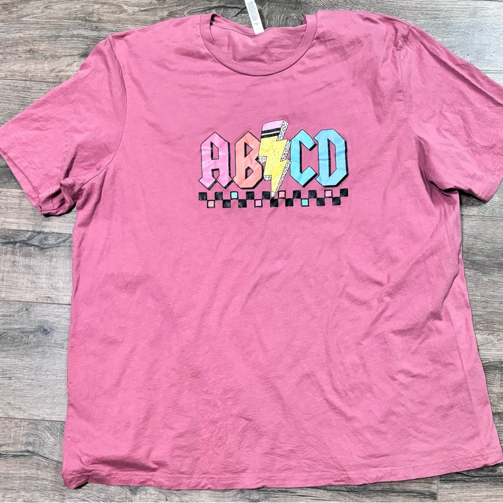 Bella Canvas Dusty Rose ABCD Teacher tee
